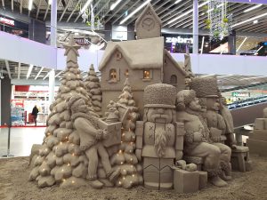 Sandskulptur als Weihnachtsdekoration