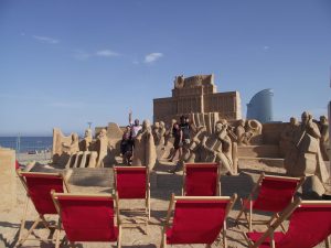 Tourismuswerbung mit Sandskulpturen